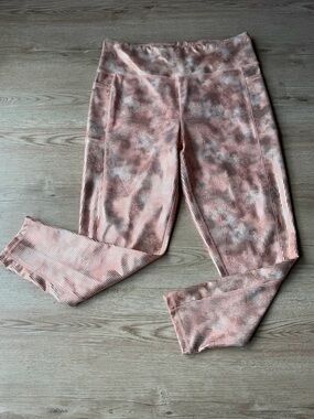 Pink Tie Dye Leggings XL High Rise Pocket Yoga Gym Athleisure Align Style NWT
